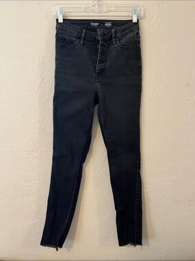 Old Navy Black High-Rise Skinny Jeans with Raw Hem